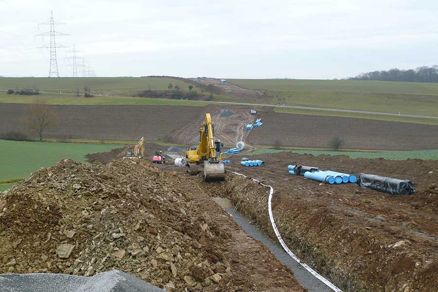 Leitungsbau im Bereich des neuen Wasserwerks Bronn (2008)