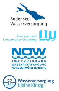 Logos der vier Fernwasserversorger in Baden-Württemberg